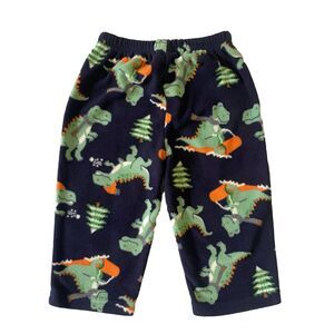 Baby Boy Pajama Pants Dark Blue w/ Green Dinosaurs Size 18M